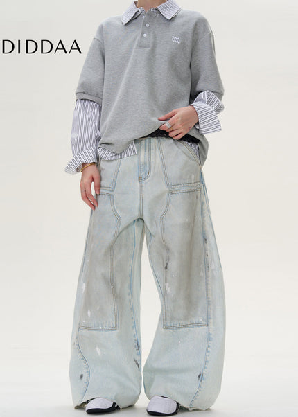 Blue Distressed Loose Fit Machete Jeans for All - Men’s Jeans