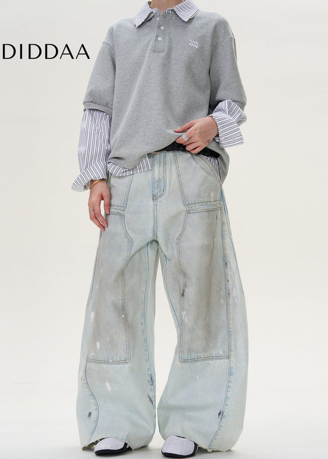 Blue Distressed Loose Fit Machete Jeans for All - Men’s Jeans