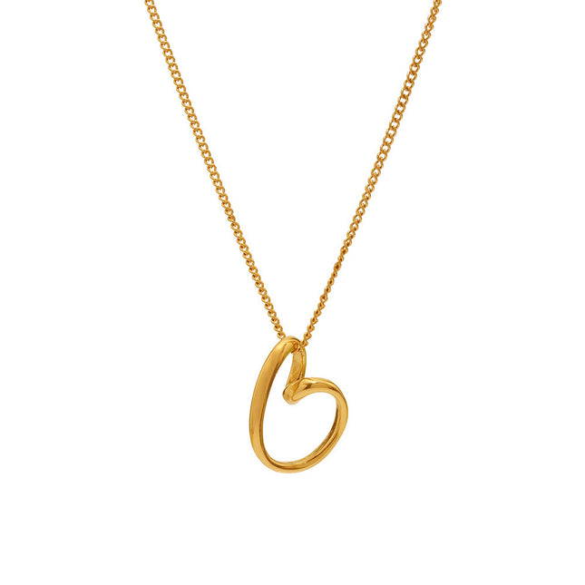 Mystery Li Hollow Irregular Love Necklace Women's Ins Style Simple Stainless Steel 18k Real Gold European and American Cross-border Clavicle Chain