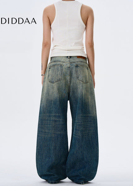 Blue Distressed Loose Straight Jeans for Men and Women - Men’s Jeans