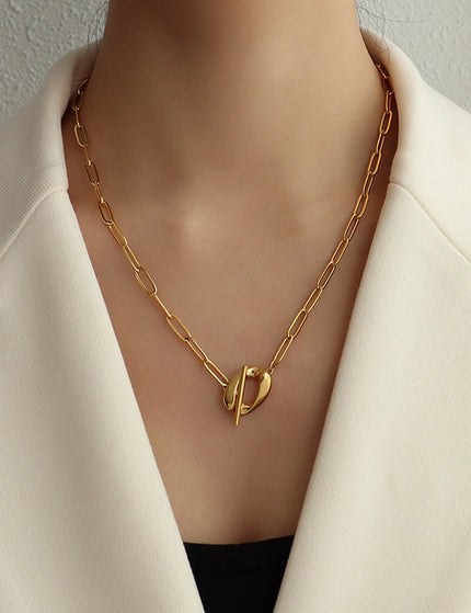 Marka Authorized Titanium Steel Haute Couture Color Retention Necklace OT Clasp Queen Double Clavicle Necklace P1028 Elegant
