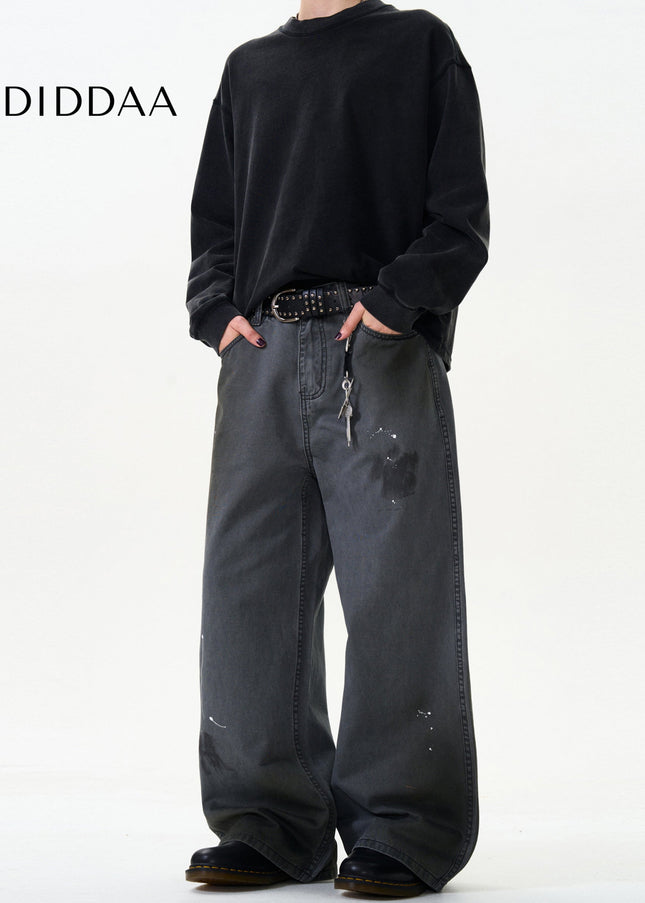 Blue Loose Straight Wide-Leg Cargo Jeans for All - Men’s Jeans