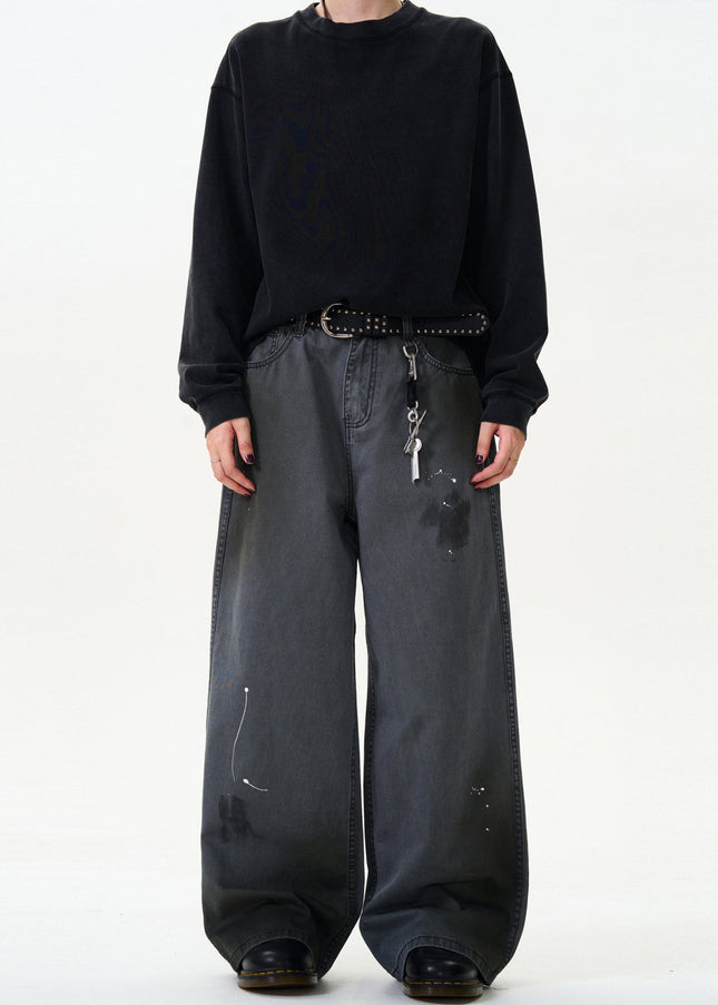 Blue Loose Straight Wide-Leg Cargo Jeans for All - Men’s Jeans