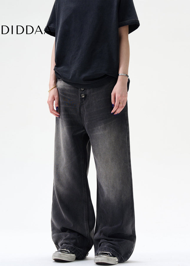 Blue Loose Fit Casual Wide-Leg Jeans for Men and Women - Men’s Jeans