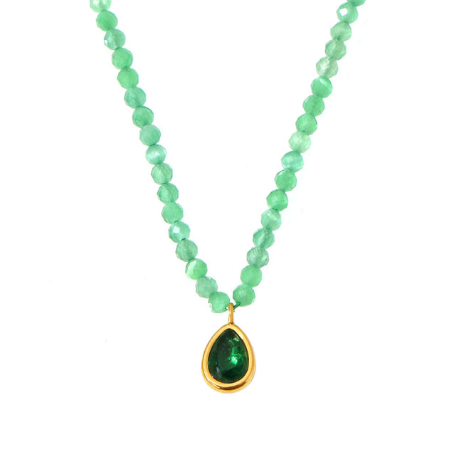 Mystery jewelry, natural stone, beads, emeralds, opal, water drops, pendants, stainless steel clavicles, national tide necklaces in stock