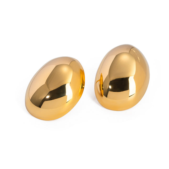 Jieding European and American stainless steel circle stud earrings luxury ins earrings 18k gold-plated titanium steel earrings cross-border jewelry