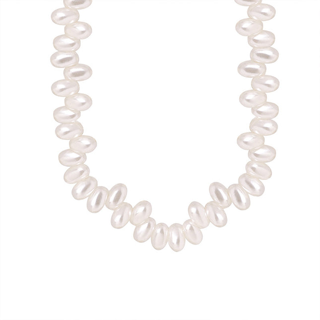 French ins: cold wind, niche high-gloss imitation pearl chain, gentle wind necklace, versatile, sweet and elegant jewelry women