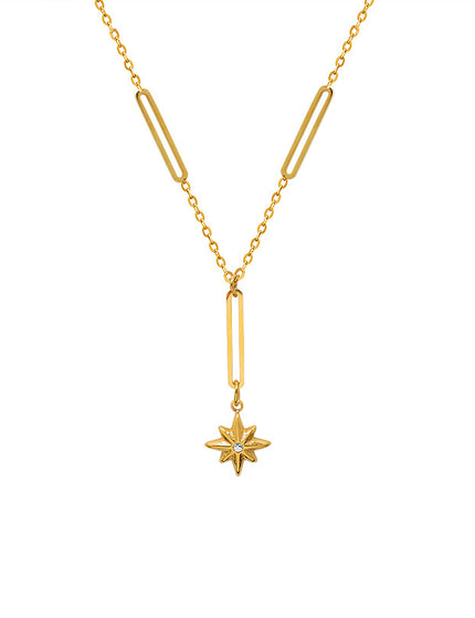 Korean tide new ins style niche design six-pointed star pendant clavicle chain simple personality tassel necklace jewelry women