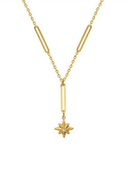 Korean tide new ins style niche design six-pointed star pendant clavicle chain simple personality tassel necklace jewelry women