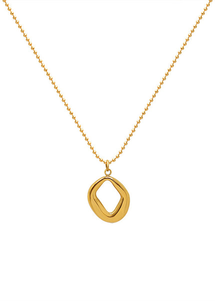 European and American chocker special-shaped heavy industry hand-made irregular geometric pendant titanium steel 18k gold clavicle necklace P987
