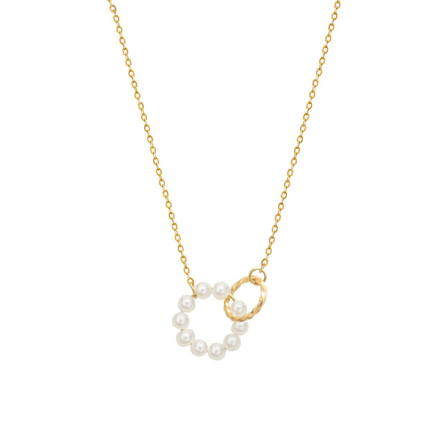 Mystery beauty Japan and South Korea retro exquisite ring imitation pearl necklace chocker neck chain clavicle chain titanium steel jewelry spot