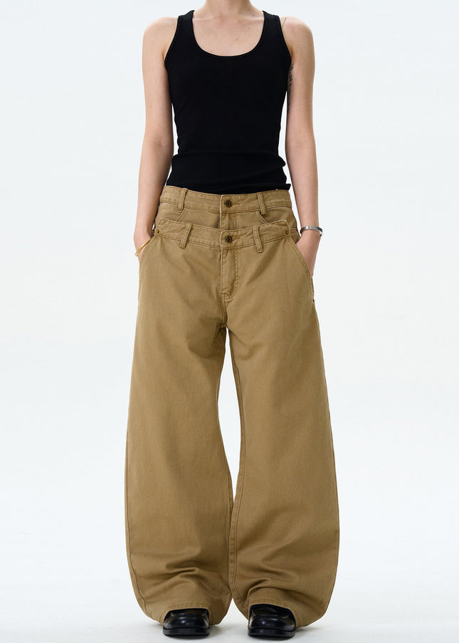 Blue Double Waist Vintage Jeans for Men and Women - Men’s Jeans