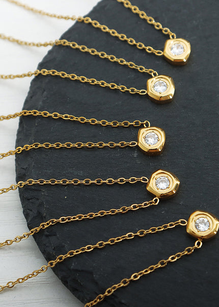 European and American trendy cool and versatile temperament, delicate meteorite shape inlaid zircon pendant necklace, niche design jewelry wholesale