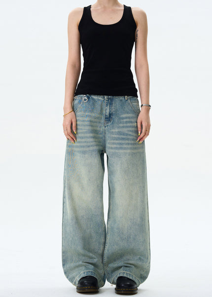 Blue Loose Fit Wide Leg Jeans for Men and Women - Men’s Jeans