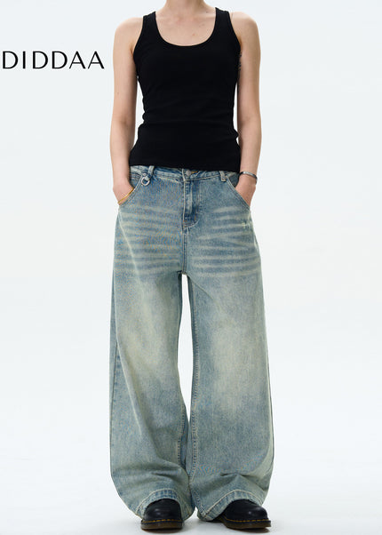Blue Loose Fit Wide Leg Jeans for Men and Women - Men’s Jeans
