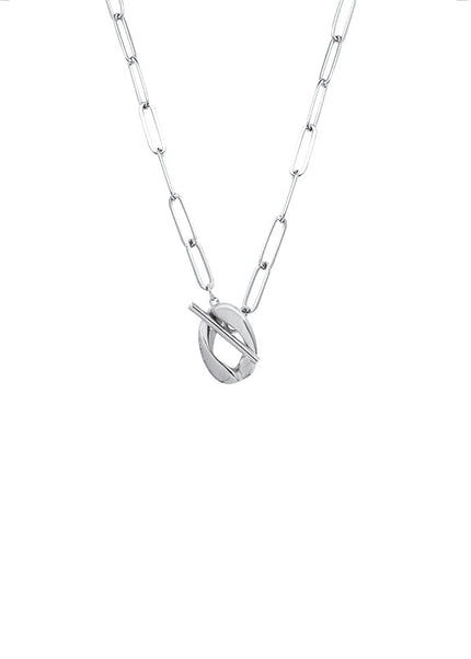 Marka Authorized Titanium Steel Haute Couture Color Retention Necklace OT Clasp Queen Double Clavicle Necklace P1028 Elegant