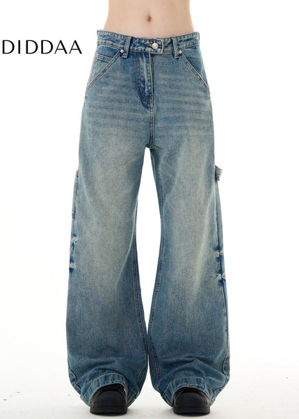 Blue Cleanfit Bootcut Jeans Men’s Loose Wide-Leg Pants - Men’s Jeans