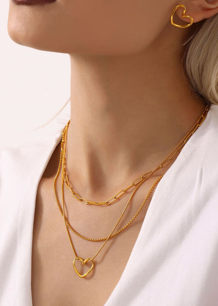 Mystery ins style niche love clavicle necklace temperament commuter accessories necklace electroplating 18K real gold titanium steel jewelry