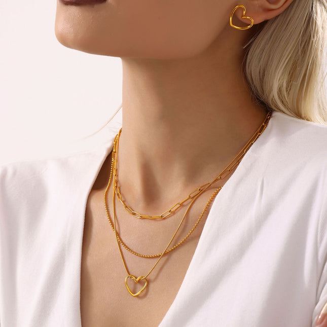 Mystery ins style niche love clavicle necklace temperament commuter accessories necklace electroplating 18K real gold titanium steel jewelry