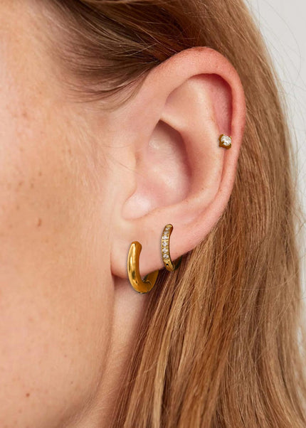 Jieding European and American three pairs of stainless steel zircon earrings high-end ins earrings titanium steel earrings cross-border earring