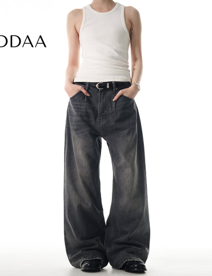 Blue Retro Loose Straight Jeans for Casual Wear - S / Grey - Men’s Jeans