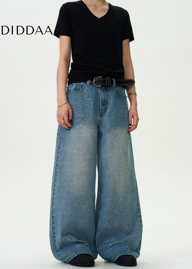 Light Blue Distressed Loose Fit Jeans for Men and Women - Men’s Jeans