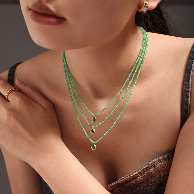 Mystery jewelry, natural stone, beads, emeralds, opal, water drops, pendants, stainless steel clavicles, national tide necklaces in stock