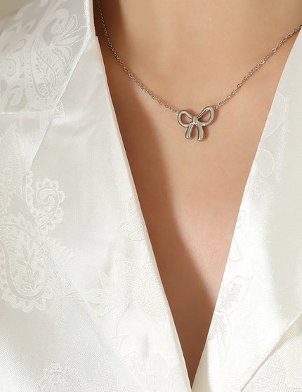 European and American ins style kawaii niche design bow pendant necklace personality fashion versatile clavicle chain jewelry