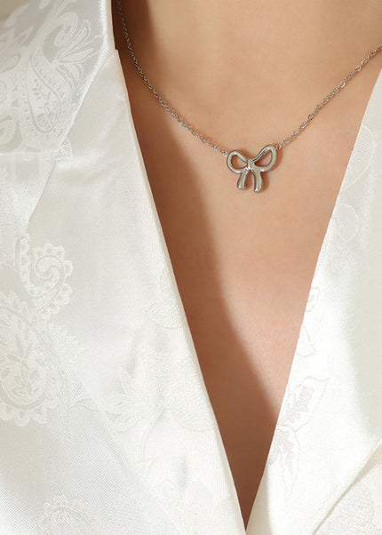European and American ins style kawaii niche design bow pendant necklace personality fashion versatile clavicle chain jewelry