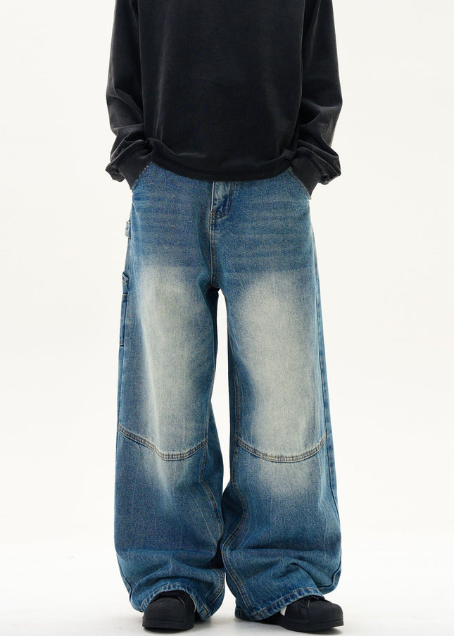 Washed Blue Baggy Wide Leg Jeans for Men and Women - Men’s Jeans