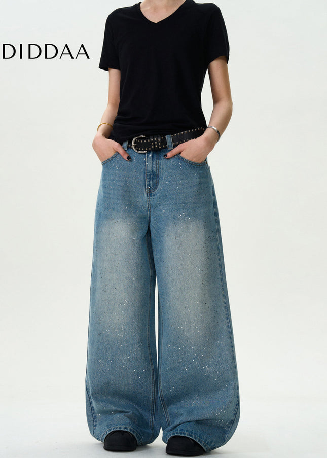 Light Blue Distressed Loose Fit Jeans for Men and Women - Men’s Jeans