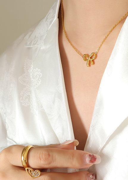 European and American ins style kawaii niche design bow pendant necklace personality fashion versatile clavicle chain jewelry