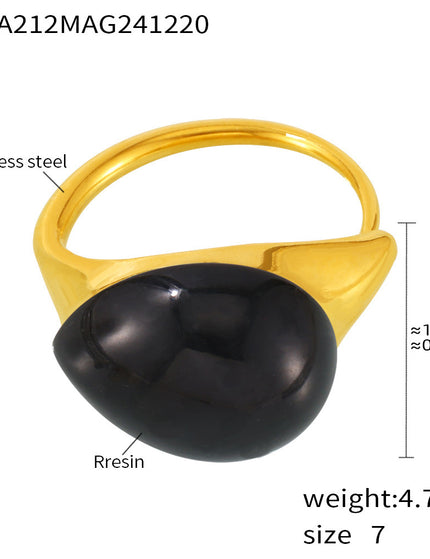 Mili high-quality multi-color droplet resin opening adjustable stainless steel rings in Europe and the United States cross-border spot supply