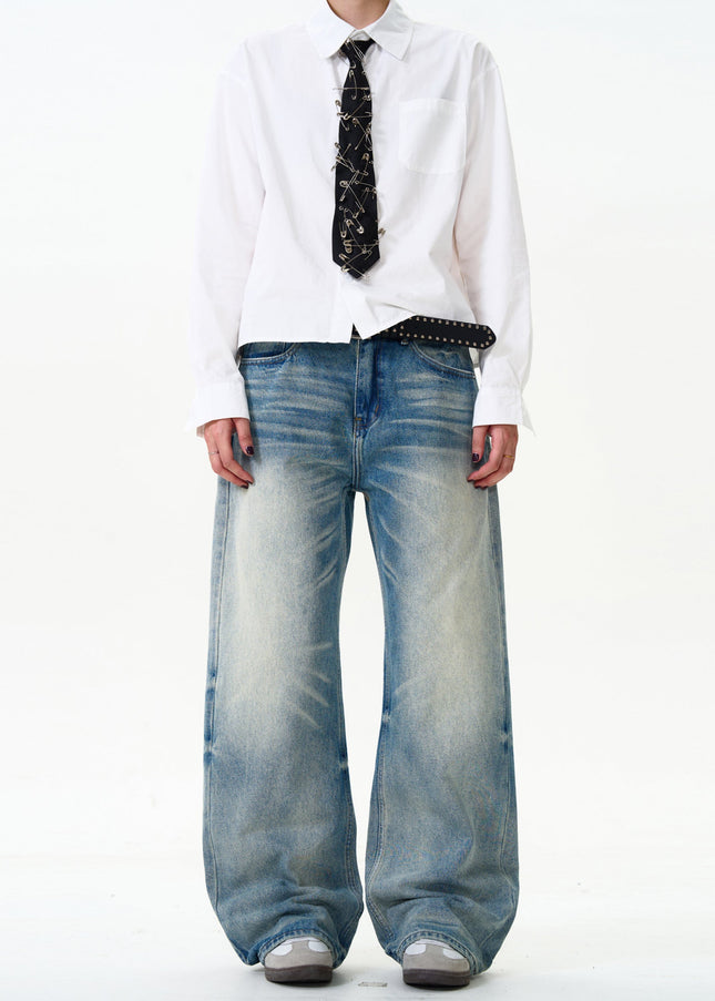 Blue Loose Fit Casual Straight Jeans for Men and Women - Men’s Jeans