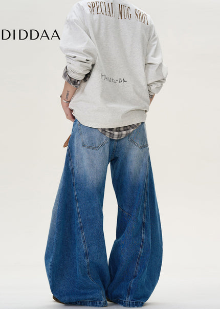 Vintage Wash Distressed Wide Leg Jeans for Men and Women - Men’s Jeans