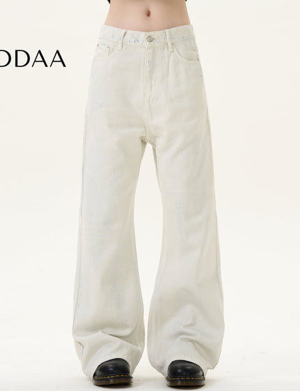 Blue Tie-Dye Loose Fit Bootcut Jeans for Men and Women - S / White - Men’s Jeans