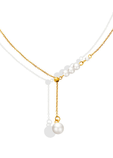 Temperament is versatile, spicy women's accessories, French ins, retro design, imitation pearl necklaces, niche personality jewelry