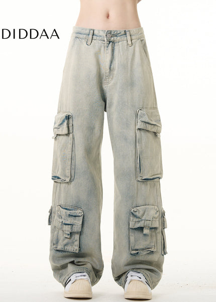 Blue Heavy Wash Multi-Pocket Cargo Jeans for Everyone - Men’s Jeans