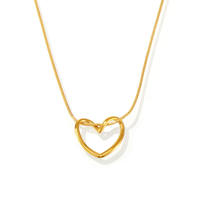 Mystery ins style niche love clavicle necklace temperament commuter accessories necklace electroplating 18K real gold titanium steel jewelry