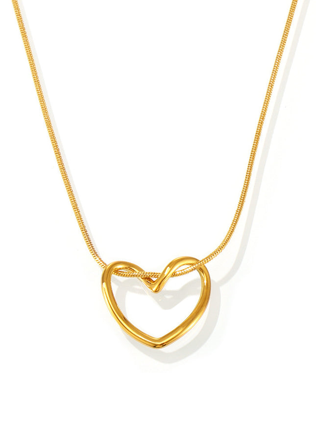 Mystery ins style niche love clavicle necklace temperament commuter accessories necklace electroplating 18K real gold titanium steel jewelry