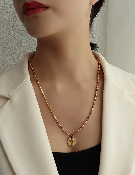 Marka Authorized Titanium Steel Haute Couture Color Retention Necklace OT Clasp Queen Double Clavicle Necklace P1028 Elegant