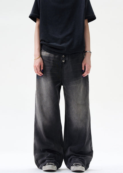 Blue Loose Fit Casual Wide-Leg Jeans for Men and Women - Men’s Jeans