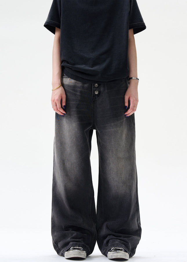 Blue Loose Fit Casual Wide-Leg Jeans for Men and Women - Men’s Jeans