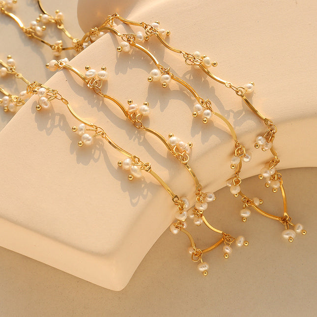 French gentle wind natural freshwater pearl necklace fashion versatile small pearl pendant delicate collar accessories wholesale