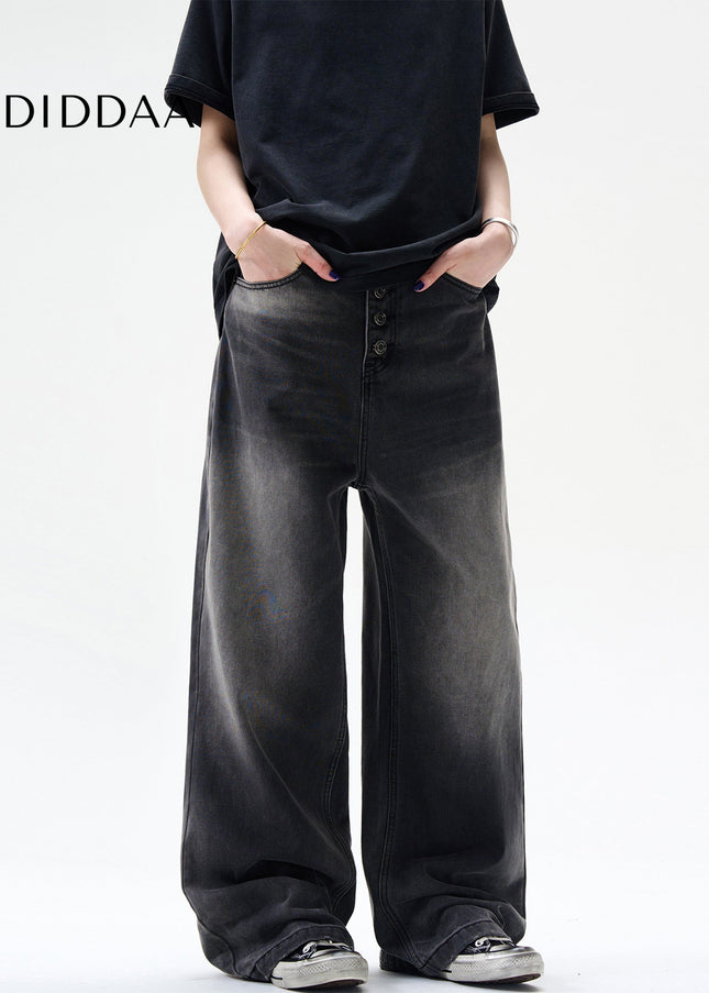 Blue Loose Fit Casual Wide-Leg Jeans for Men and Women - Men’s Jeans