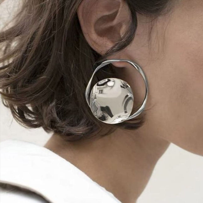 Jieding European and American stainless steel earrings, women's earrings, niche high-end earrings, titanium steel jewelry, cross-border earrings