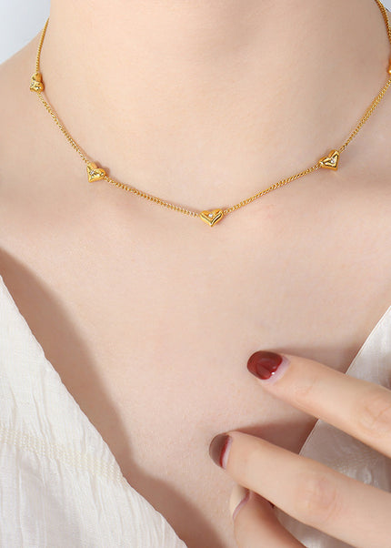 Niche fresh style zircon peach heart necklace versatile fashion bracelet personality design earrings jewelry three-piece set