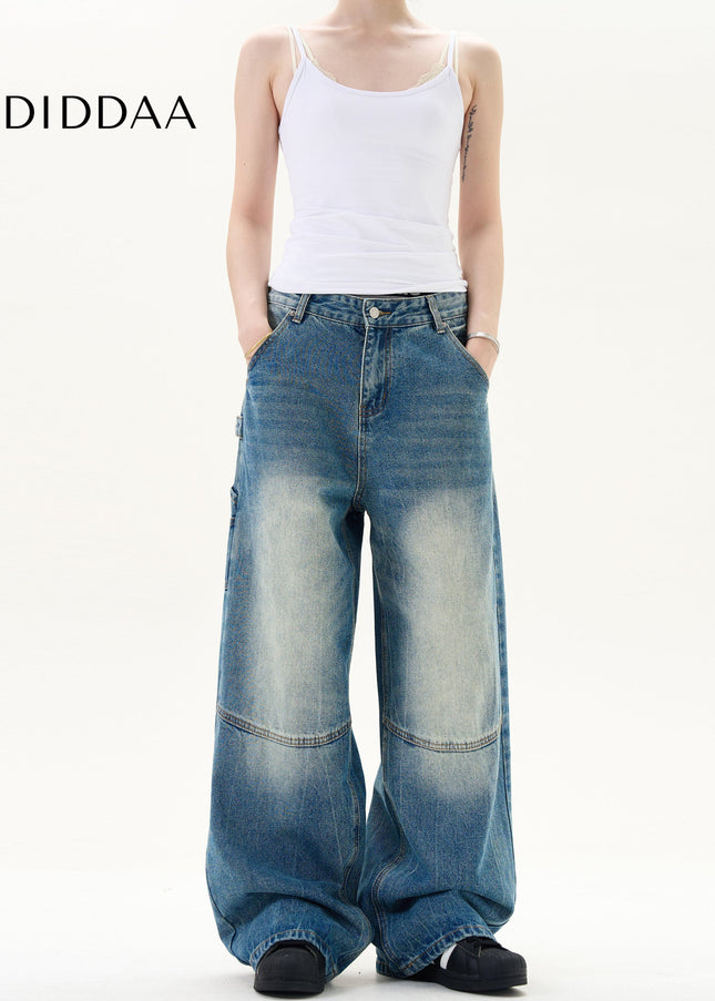 Washed Blue Baggy Wide Leg Jeans for Men and Women - Men’s Jeans