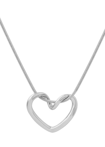 Versatile, trendy, sweetheart, niche, plain circle, love pendant, round snake chain, personalized fashion necklace, girlfriends, titanium steel jewelry