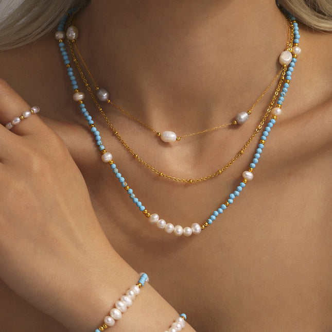 Mystery freshwater farming selection pearl necklace cross-border women's delicate clavicle chain niche necklace princess accessories women